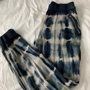 Blue tie-dye joggers